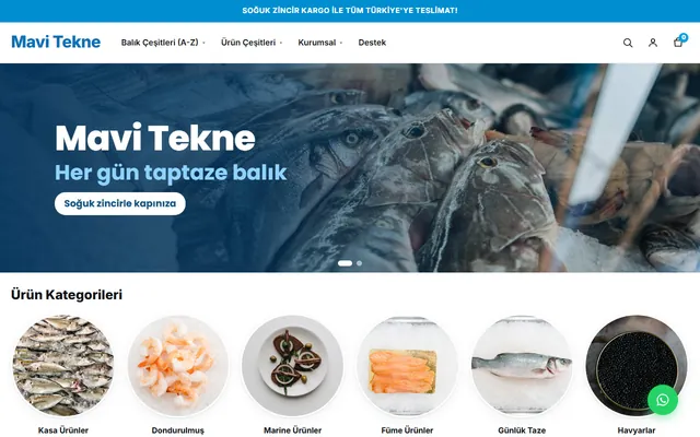 Mavi Tekne demo mağazası