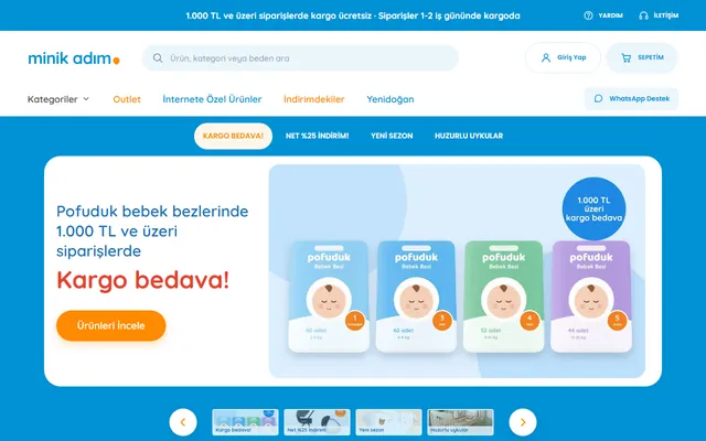 Minik Adım demo mağazası